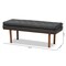 Baxton Studio Arne Mid-Century Dark Grey Upholstered Walnut Finished Bench 159-9837 - alternate 8